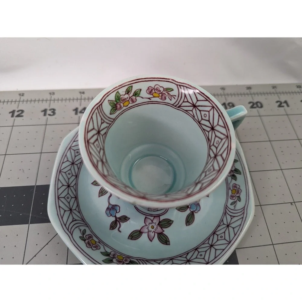 Adams Singapore Bird‎ Turquoise Mini Cup Saucer Lot Wedgewood